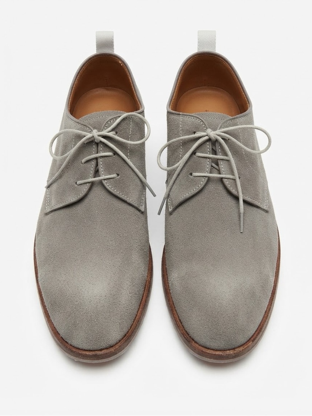 Heschung Talula Grey Suede Leather Derby Shoes / Oxfords Sz 6.5